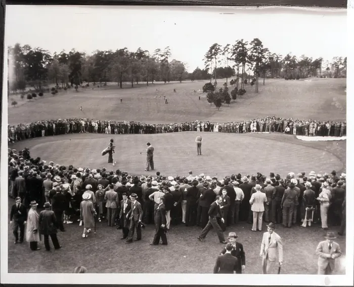 Framed Print : Ralph Guldahl Putting in Masters Tourney Framed Print : Ralph Guldahl Putting in Masters Tourney
