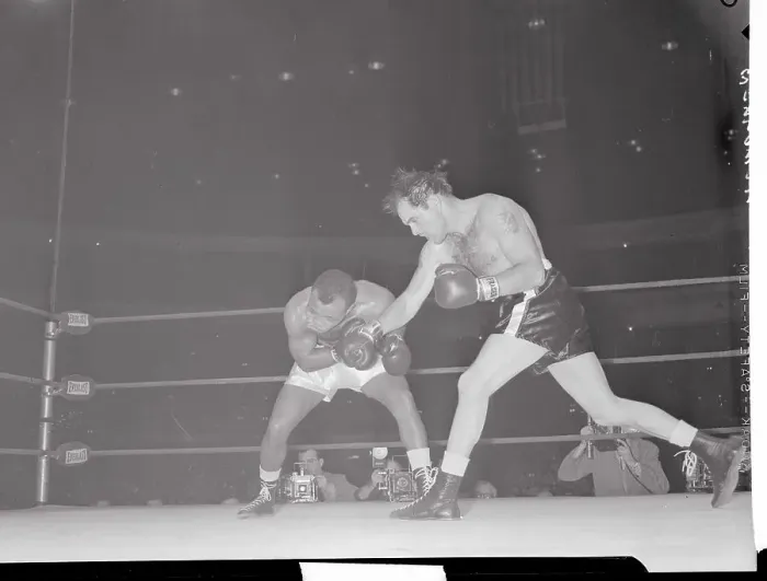 Framed Print : Ralph Jones Throwing a Right Punch Framed Print : Ralph Jones Throwing a Right Punch