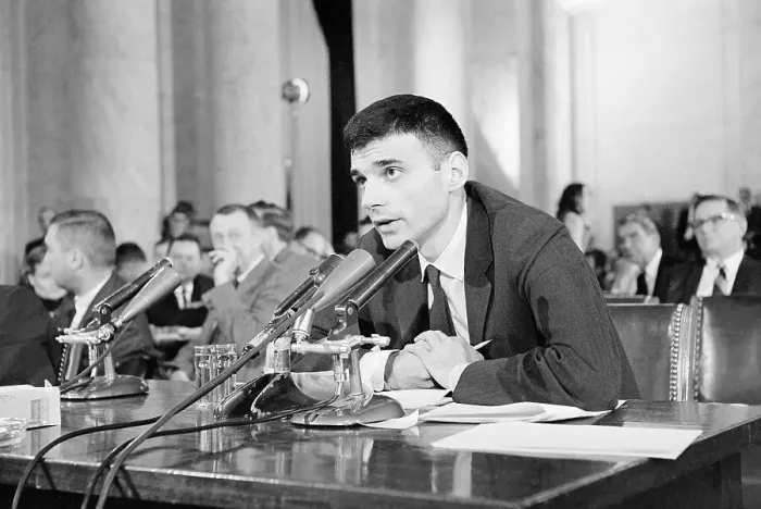 Framed Print : Ralph Nader with his Hands Folded at Senate Hearing Framed Print : Ralph Nader with his Hands Folded at Senate Hearing