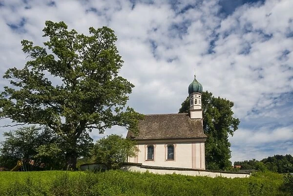 Ramsachkircherl church or Church of St. George, Murnauer Moos, Murnau Moor, Murnau, Upper Bavaria, Bavaria, Germany