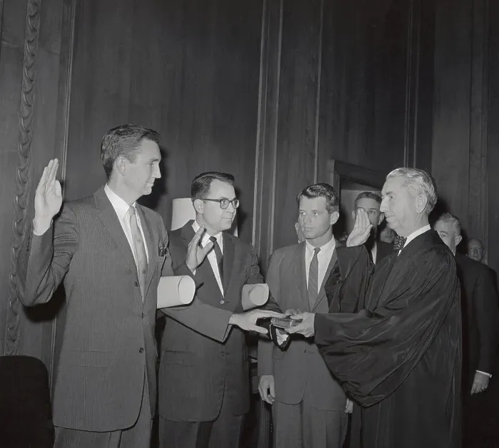 Framed Print : Ramsay Clark at His Swearing in Ceremony