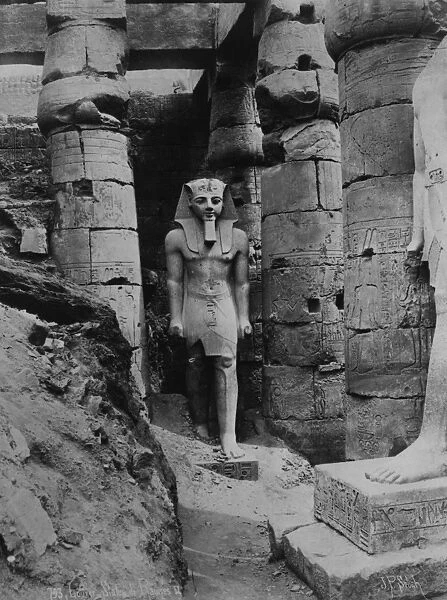 Ramses II. circa 1870: A statue of Ramses II 