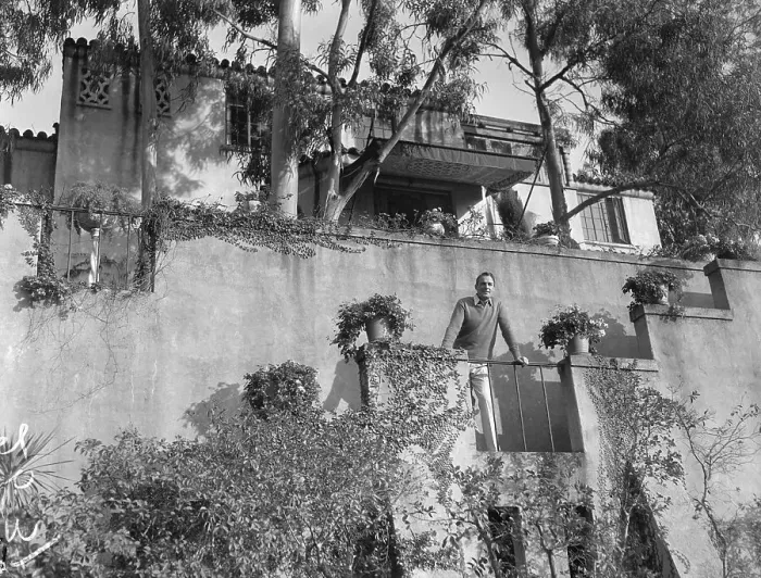 Framed Print : Randolf Scott On Balcony Of House Framed Print : Randolf Scott On Balcony Of House