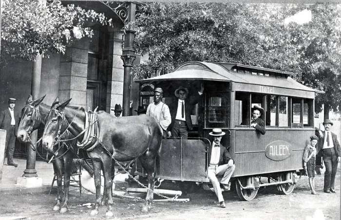 Framed Print : Rapid Transit Car with Horses and Engine Framed Print : Rapid Transit Car with Horses and Engine