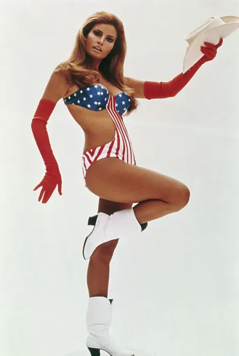 Framed Print : Raquel Welch Posing in Bathing Suit