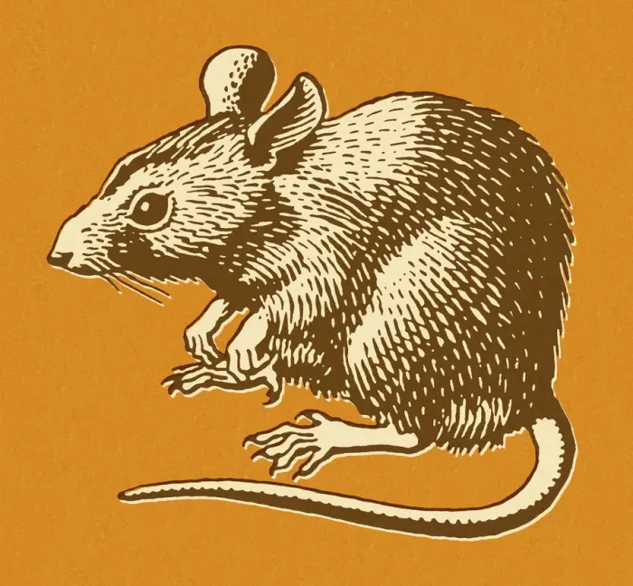 Framed Print : Rat on Orange Background Framed Print : Rat on Orange Background