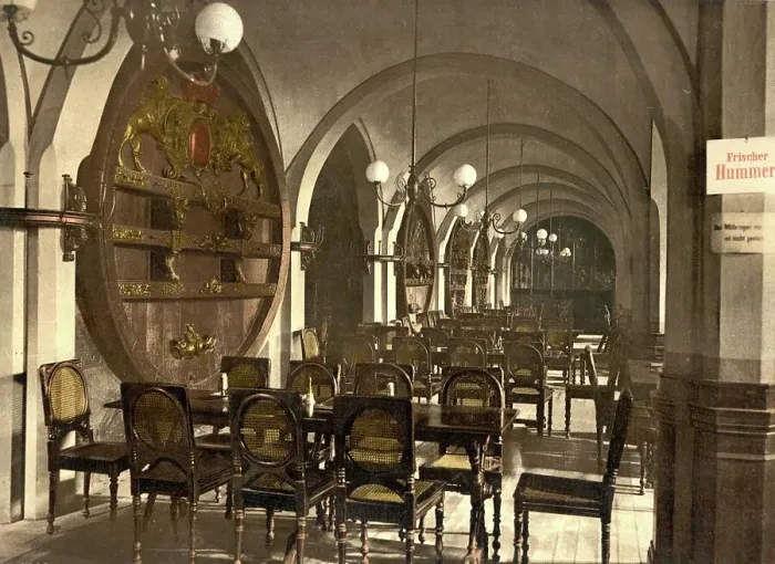 Framed Print : The Ratskeller in Bremen, Germany, Historic, digitally restored reproduction of a photochrome print from the 1890s Framed Print : The Ratskeller in Bremen, Germany, Historic, digitally restored reproduction of a photochrome print from the 1890s