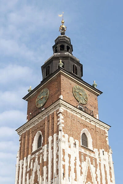 Ratusz Town Hall Tower on Rynek Glowny or Main Market Square, Krakow, Poland