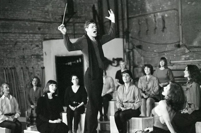 Framed Print : Raul Julia Directing Women Framed Print : Raul Julia Directing Women
