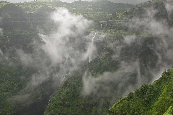 Raw. the raw nature of sahyadri mountain range during Monsoon season