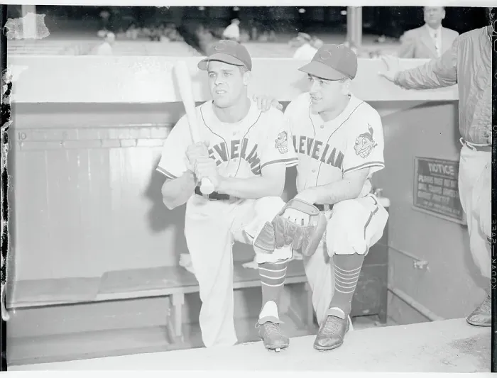 Framed Print : Ray Boone with Lou Boudreau in Dugout Framed Print : Ray Boone with Lou Boudreau in Dugout