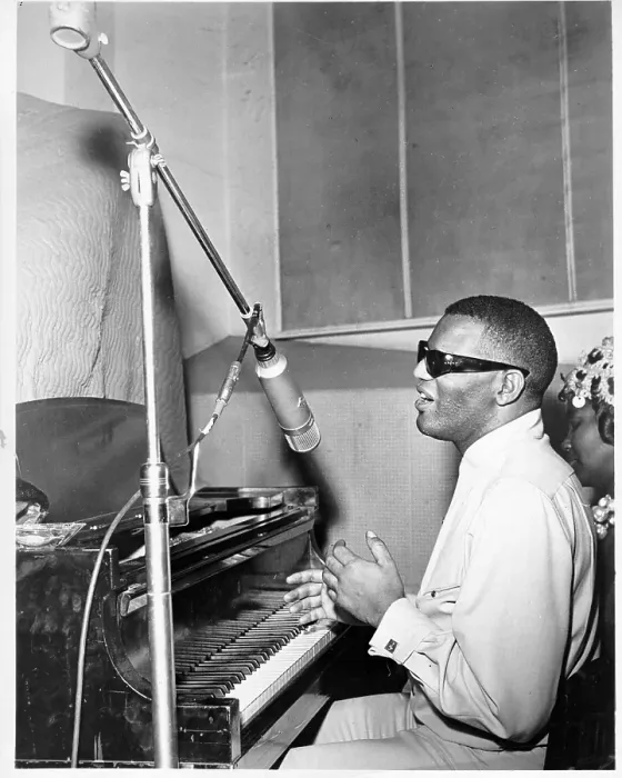 Framed Print : Ray Charles Recording