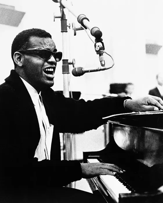 Framed Print : Ray Charles Singing at the Piano