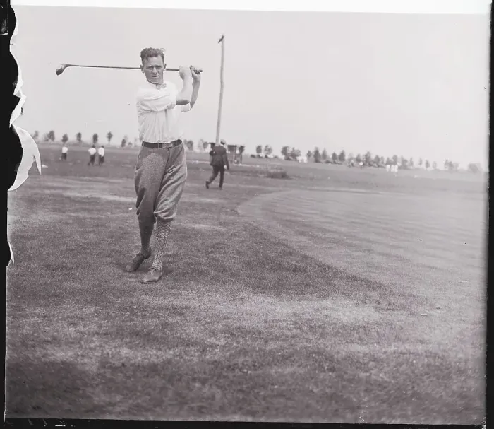 Framed Print : Ray McAuliffe in Golfing Action Framed Print : Ray McAuliffe in Golfing Action
