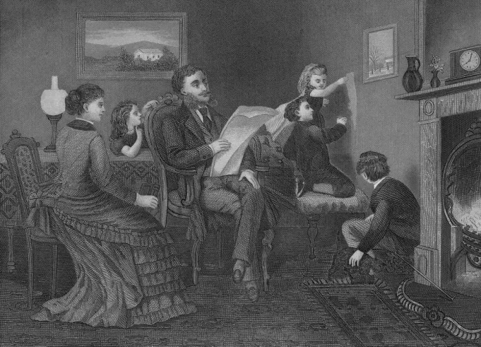 Framed Print : Reading The Evening Newspaper Framed Print : Reading The Evening Newspaper