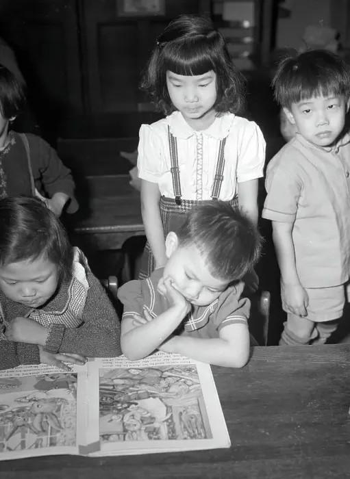 Framed Print : Reading in Kindergarten Framed Print : Reading in Kindergarten