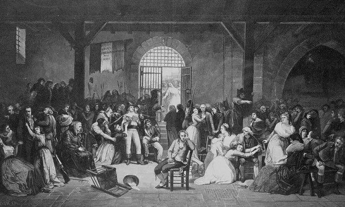 Framed Print : Reading out of the last victims of the time of terror, end of the French Revolution, digitally restored reproduction of an original from the 19th century, after a painting by G. L. Mueller, France Framed Print : Reading out of the last victims of the time of terror, end of the French Revolution, digitally restored reproduction of an original from the 19th century, after a painting by G. L. Mueller, France