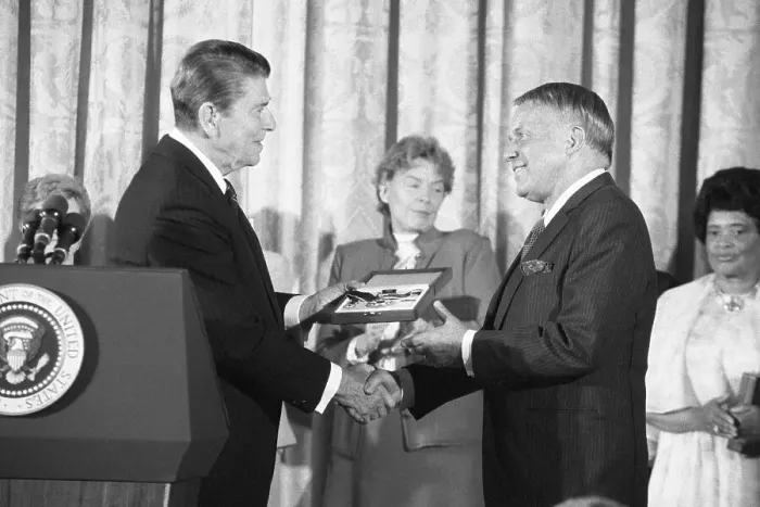Framed Print : Reagan Awarding Medal To Sinatra Framed Print : Reagan Awarding Medal To Sinatra