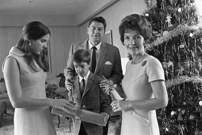 Framed Print : Reagan Family Around Christmas Tree Framed Print : Reagan Family Around Christmas Tree