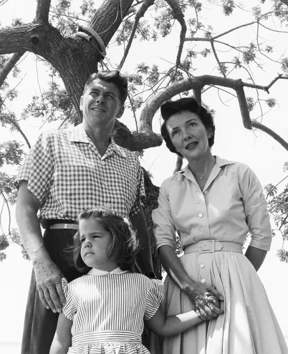 Framed Print : The Reagan Family Behind Tree Framed Print : The Reagan Family Behind Tree