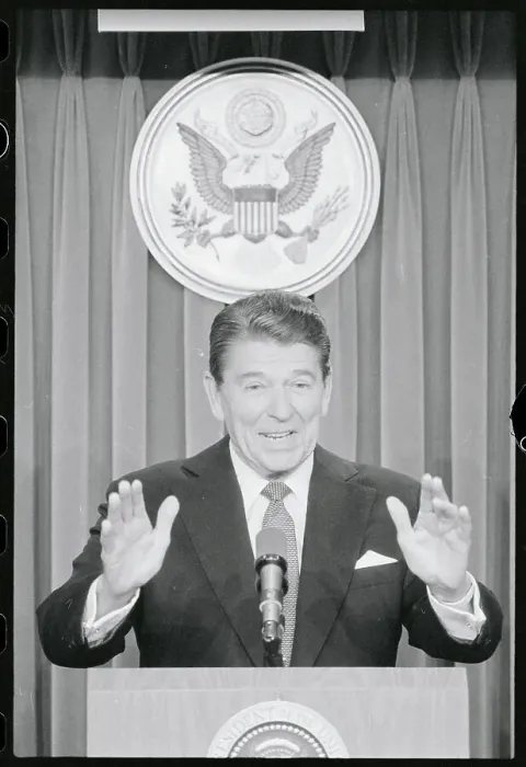 Framed Print : Reagan Holding Up His Hands Framed Print : Reagan Holding Up His Hands