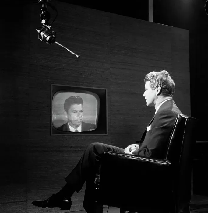 Framed Print : Reagan And Kennedy On Tv Framed Print : Reagan And Kennedy On Tv