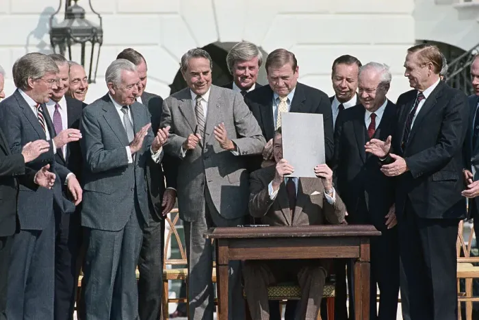 Framed Print : Reagan Signing Bill Framed Print : Reagan Signing Bill