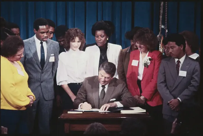 Framed Print : Reagan Signing Document Framed Print : Reagan Signing Document