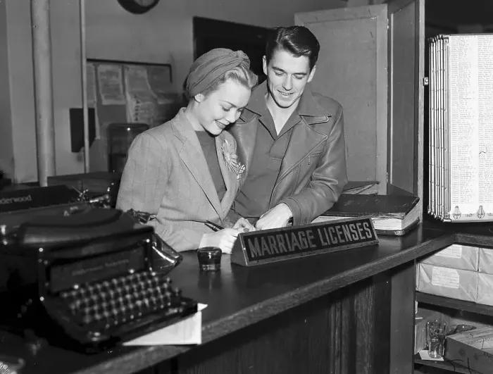 Framed Print : Reagan and Wyman File Intention to Marry Framed Print : Reagan and Wyman File Intention to Marry