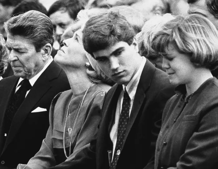 Framed Print : Reagans at Memorial Service Framed Print : Reagans at Memorial Service