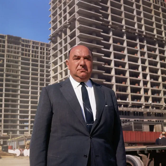 Framed Print : Real Estate Professional Posing near Skyscrapers Framed Print : Real Estate Professional Posing near Skyscrapers