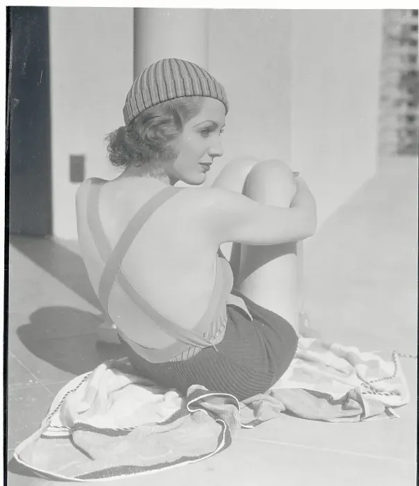 Framed Print : Rear Pose of Actress Adrienne Ames in Beachwear Framed Print : Rear Pose of Actress Adrienne Ames in Beachwear