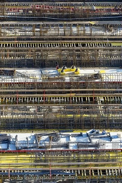 Rebar or reinforcing steel, construction site, Stuttgart, Baden-Wuerttemberg, Germany, Europe