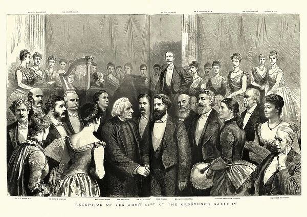 Reception of Liszt at the Grosvenor Gallery, 19th Century