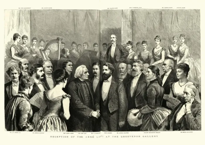 Framed Print : Reception of Liszt at the Grosvenor Gallery, 19th Century