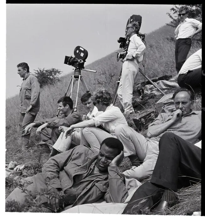 Framed Print : Reclining Jim Brown Frowns by Film Crew Framed Print : Reclining Jim Brown Frowns by Film Crew