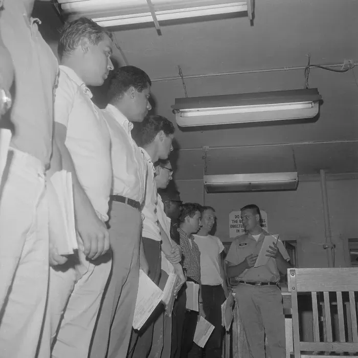 Framed Print : Recruits Being Inducted into Army Framed Print : Recruits Being Inducted into Army