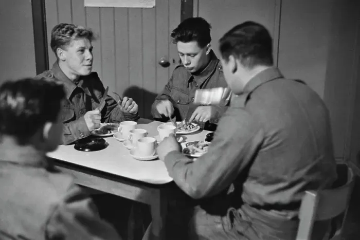 Framed Print : Recruits At Mealtime Framed Print : Recruits At Mealtime