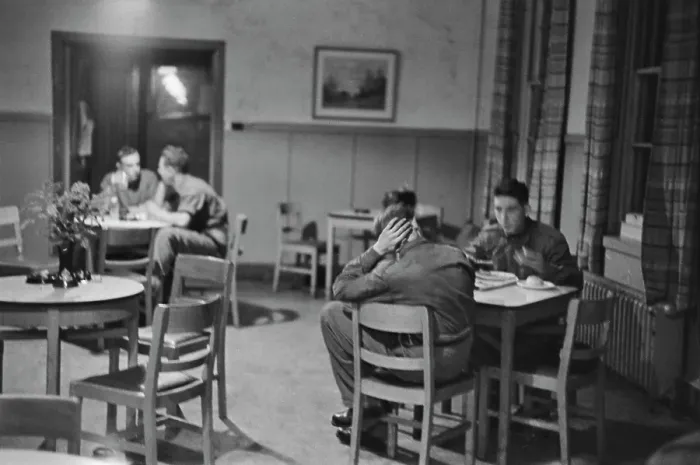 Framed Print : Recruits At Mealtime Framed Print : Recruits At Mealtime