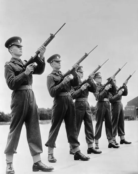 Framed Print : Recruits Performing a Rifle Demonstration Framed Print : Recruits Performing a Rifle Demonstration