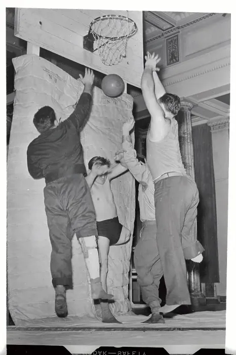 Framed Print : Recuperating Amputee Patients Playing Basketball Framed Print : Recuperating Amputee Patients Playing Basketball