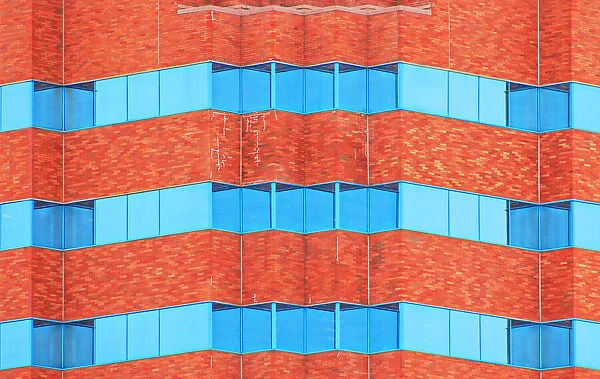 Red Brick Tower. A color photograph of a brick skyscraper in downtown Portland, Oregon