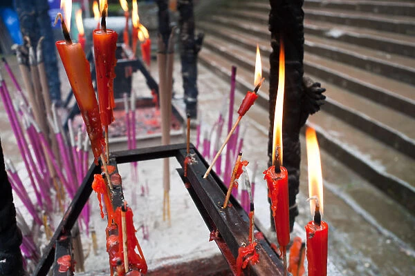 Red candles, QingChengShan, China
