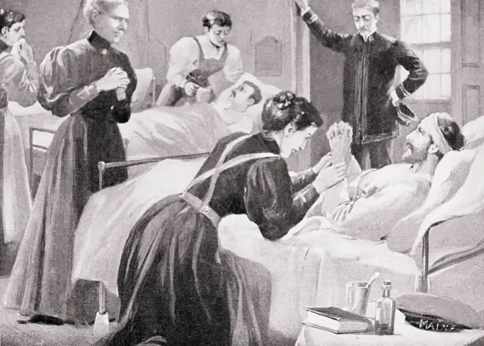 Framed Print : Red Cross Administrator Clara Barton and Nurses with Patients Framed Print : Red Cross Administrator Clara Barton and Nurses with Patients