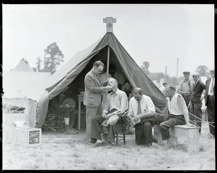 Framed Print : Red Cross Camp for Bonus Veterans Framed Print : Red Cross Camp for Bonus Veterans