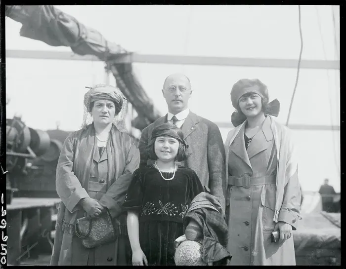 Framed Print : Red Cross Representative Posing with His Family