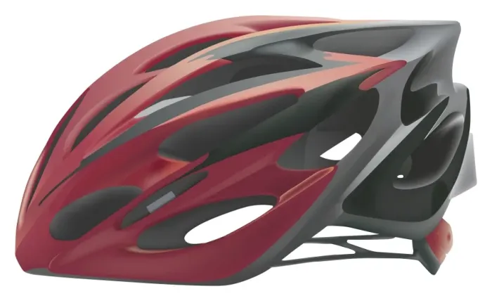 Framed Print : Red cycling helmet, side view Framed Print : Red cycling helmet, side view