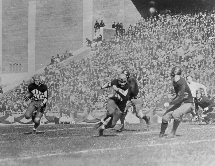 Framed Print : Red Grange Running for Goal Line