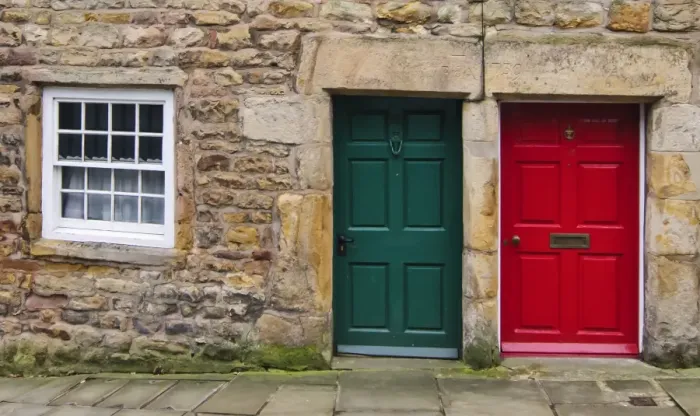 Framed Print : The red & Green Doors Framed Print : The red & Green Doors