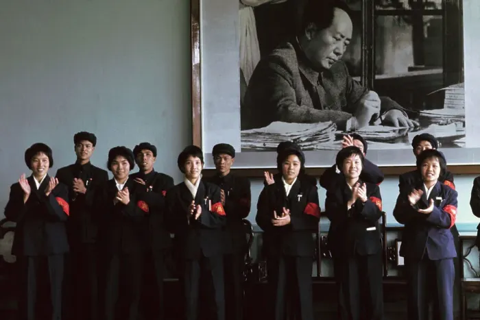 Framed Print : Red Guards Applauding in Front of Mao Tse Tung's Portrait Framed Print : Red Guards Applauding in Front of Mao Tse Tung's Portrait